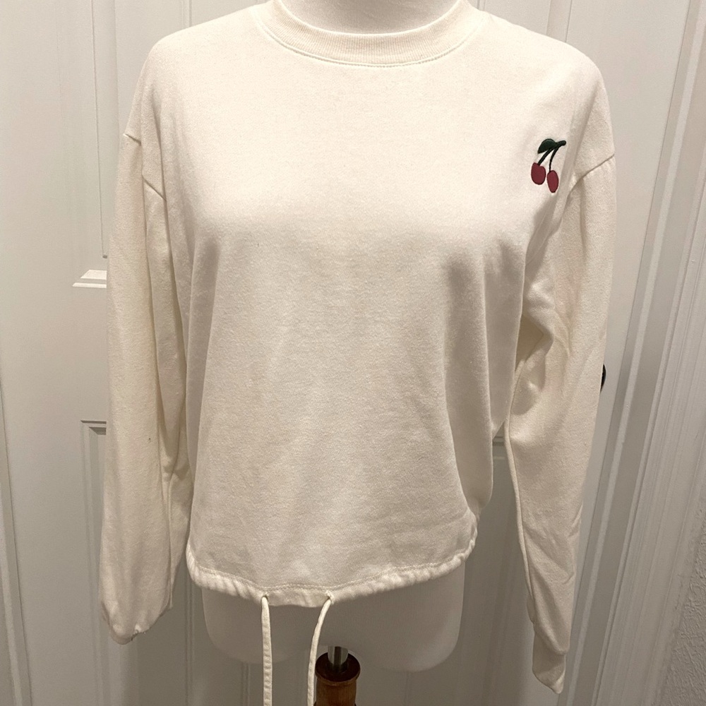 Belle du jour cream cherry hoodie